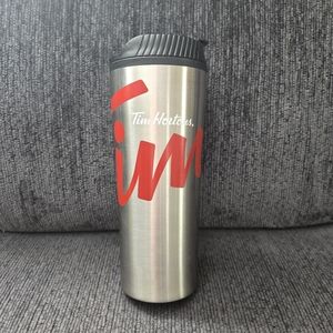Tim Hortons 2016 Stainless Red Tims Lettering Travel Mug